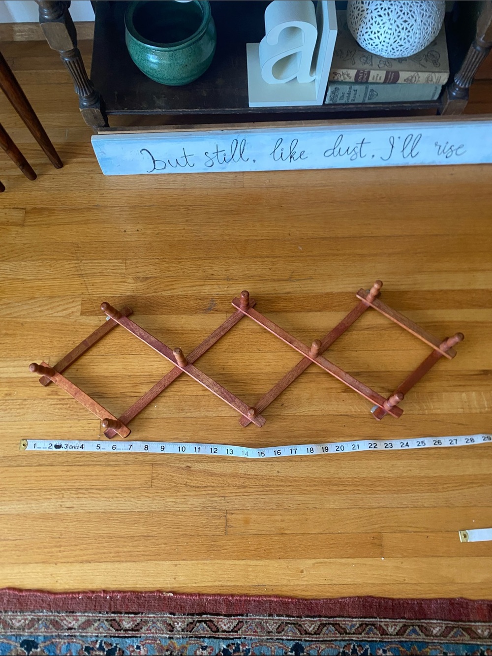 Expandable Wooden Wall Hook Rack - Picture 4 of 8